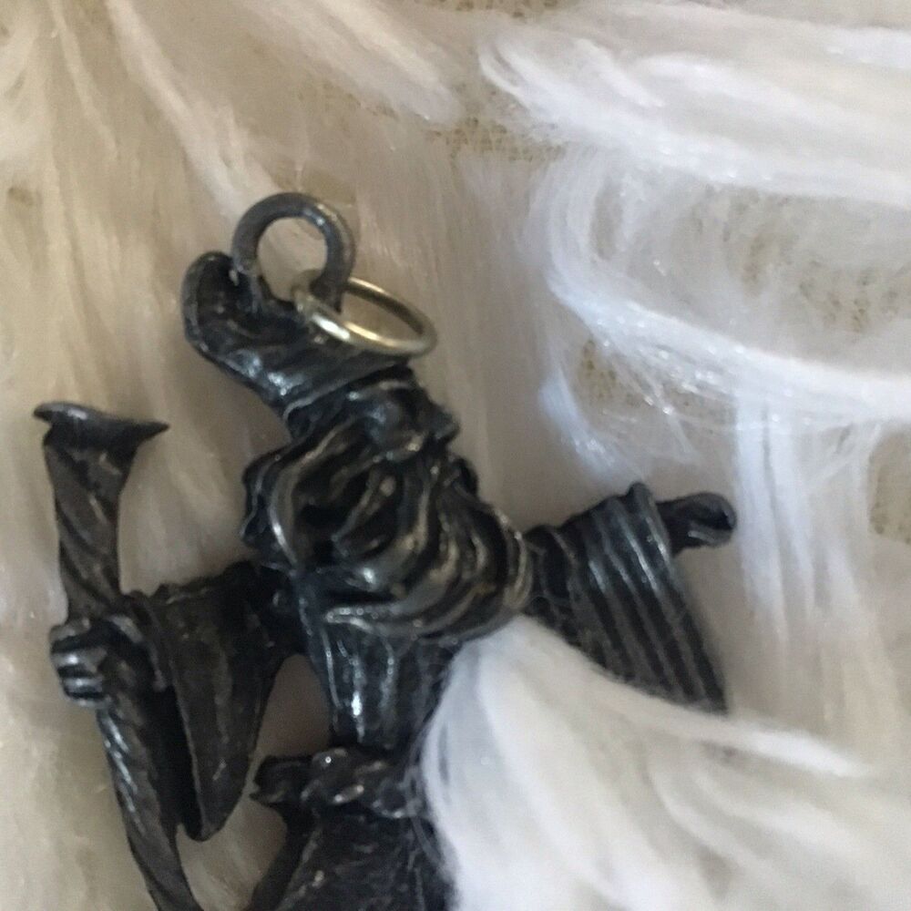 Wizard Pendant Charm Silver Tone Patina Metal 1.5 Inch Fantasy Fairycore - Picture 3 of 3